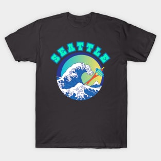 Seattle Great Wave Style T-Shirt